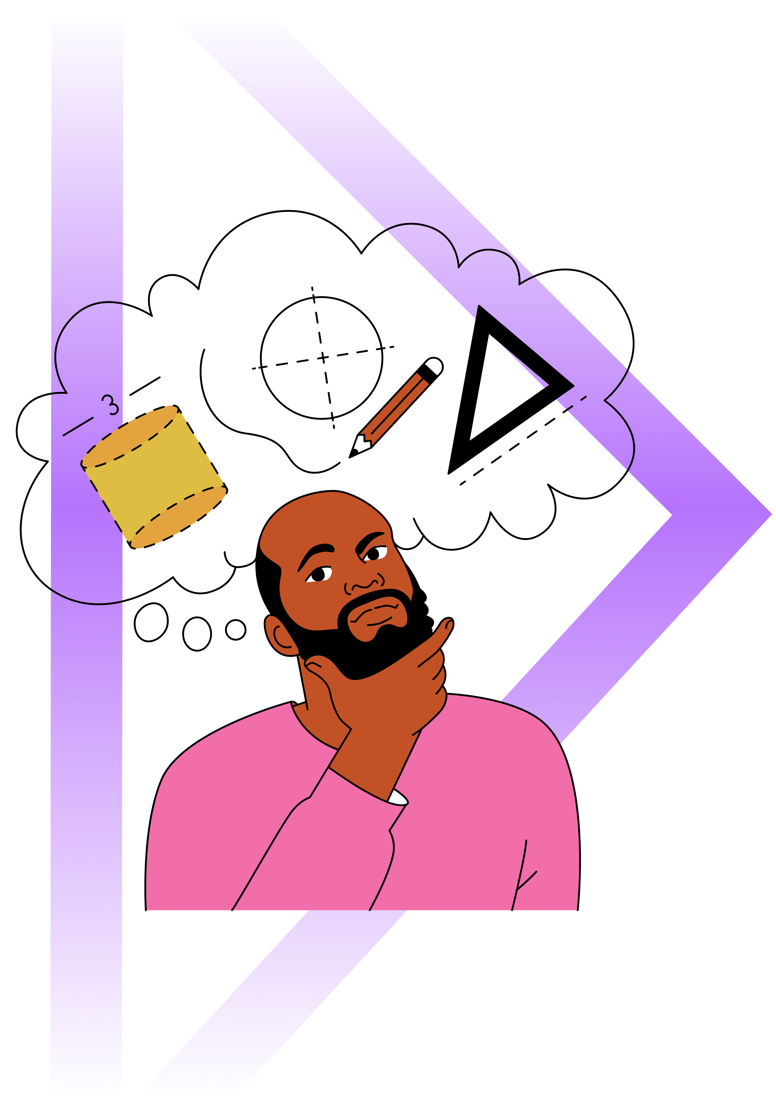 Person thinking about design concepts